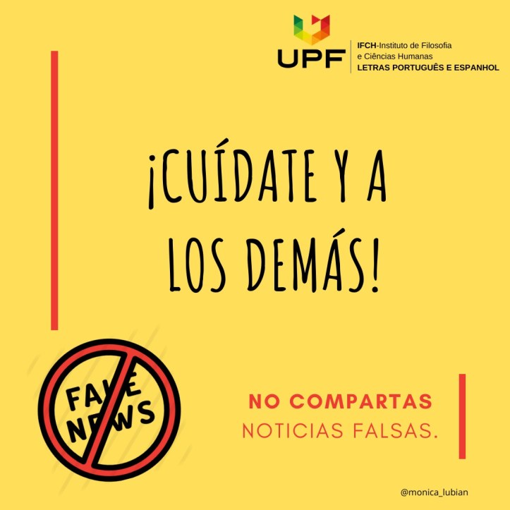 post espanhol sobre quarentena